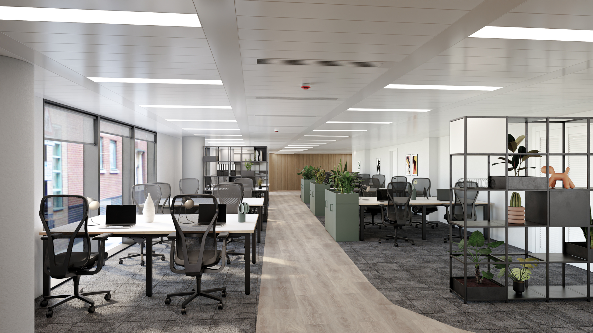Office workspace render