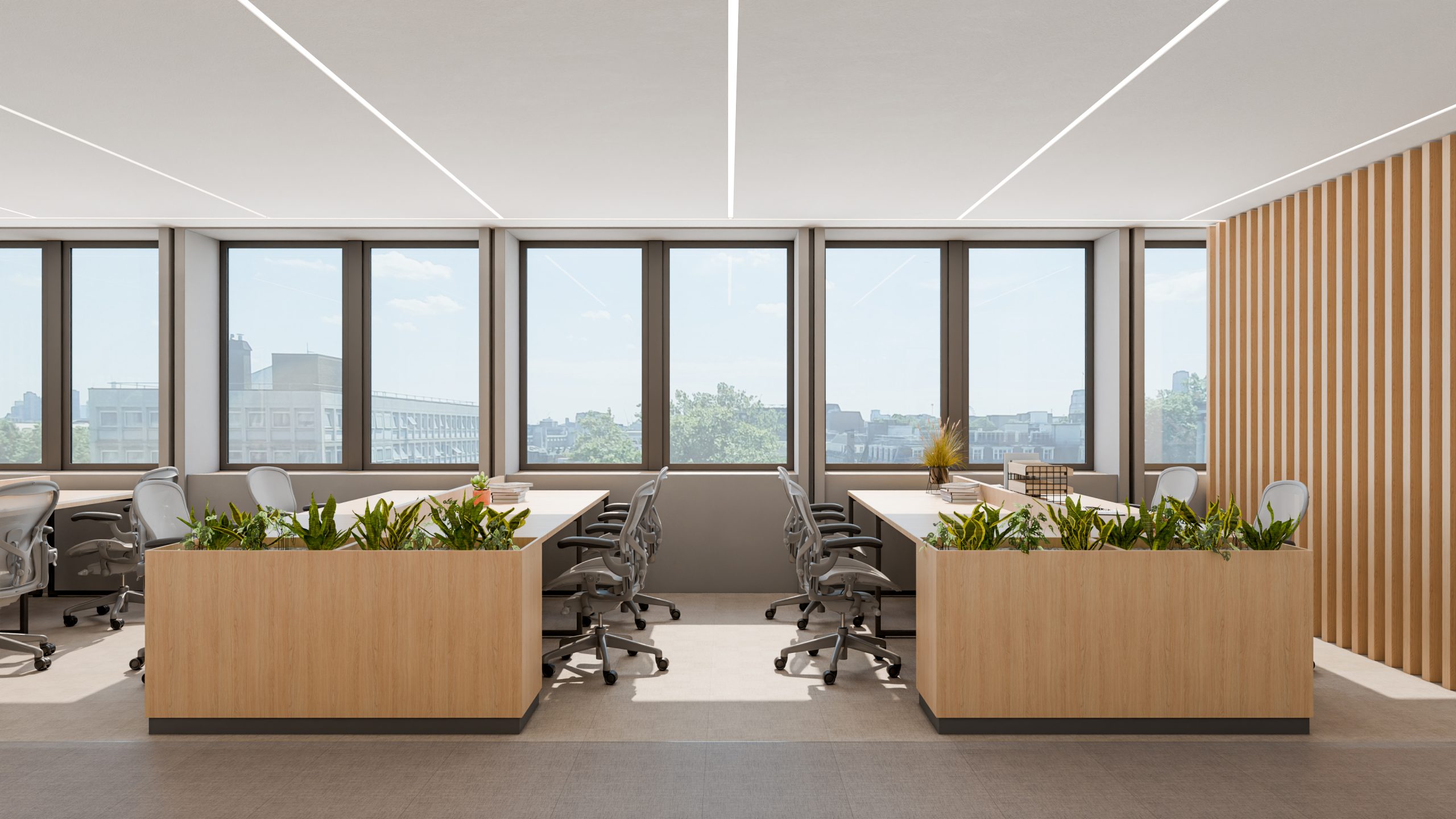 Modern interior office workstation